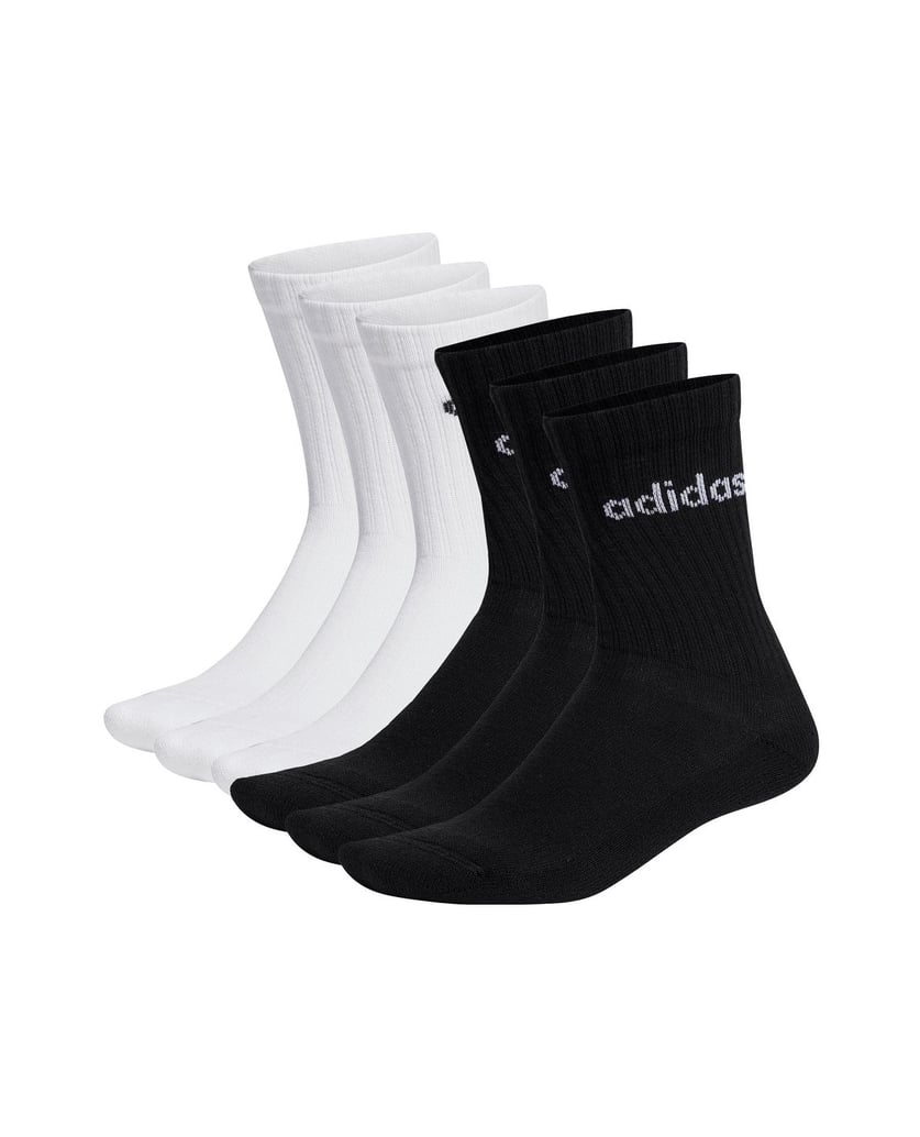 Adidas-Unisex-Socken-6er-Pack-Linear-Crew-Cushioned-schwarz