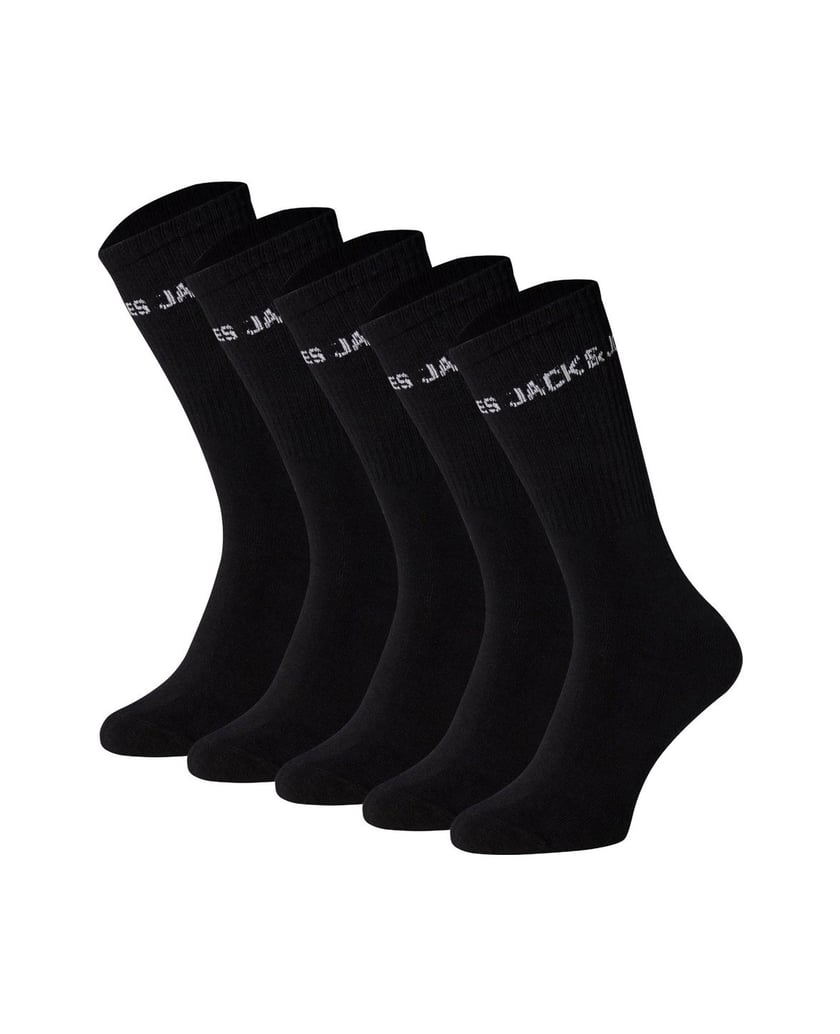 Jack-&-Jones-Unisex-Socken-5er-Pack-JACBASIC-LOGO-TENNIS-SOCK-5-PACK-JNR-schwarz