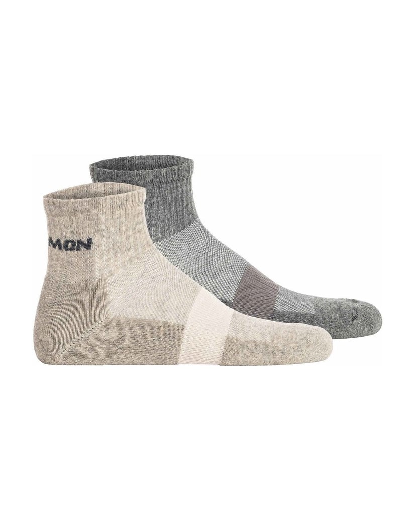 Salomon-Unisex-Socken-2er-Pack-EVASION-ANKLE-2P-grau