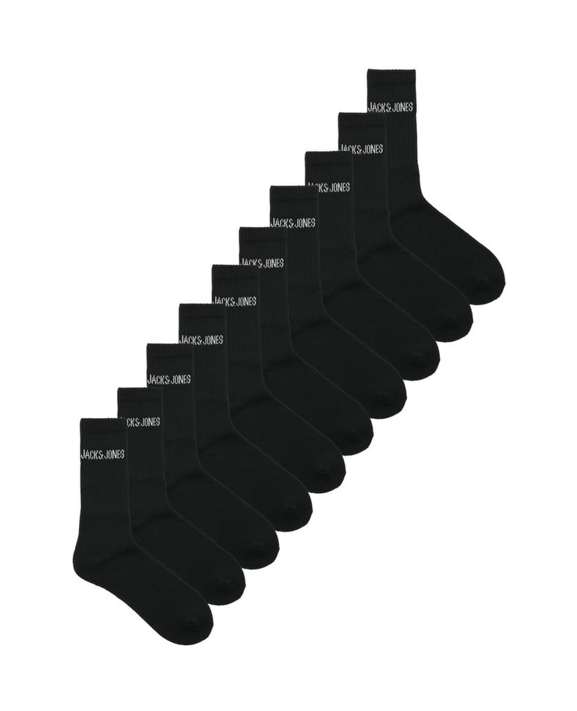Jack-&-Jones-Unisex-Socken-10er-Pack-JACREGEN-TENNIS-SOCKS-10-PACK-JNR-LN-schwarz