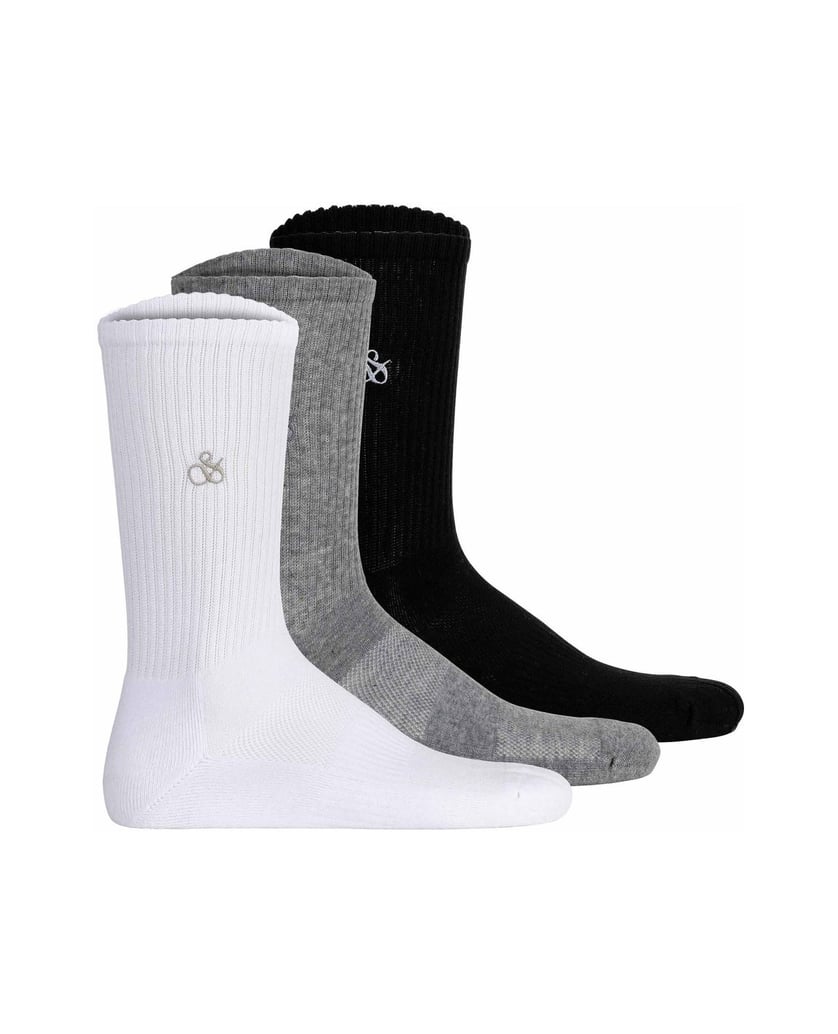 Scotch-&-Soda-Herren-Socken-3er-Pack-1/2-TERRY-COTTON-CREW-schwarz