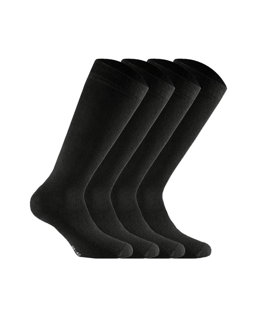 Rohner-basic-Unisex-Socken-4er-Pack-Basic-Cotton-II-Long-schwarz