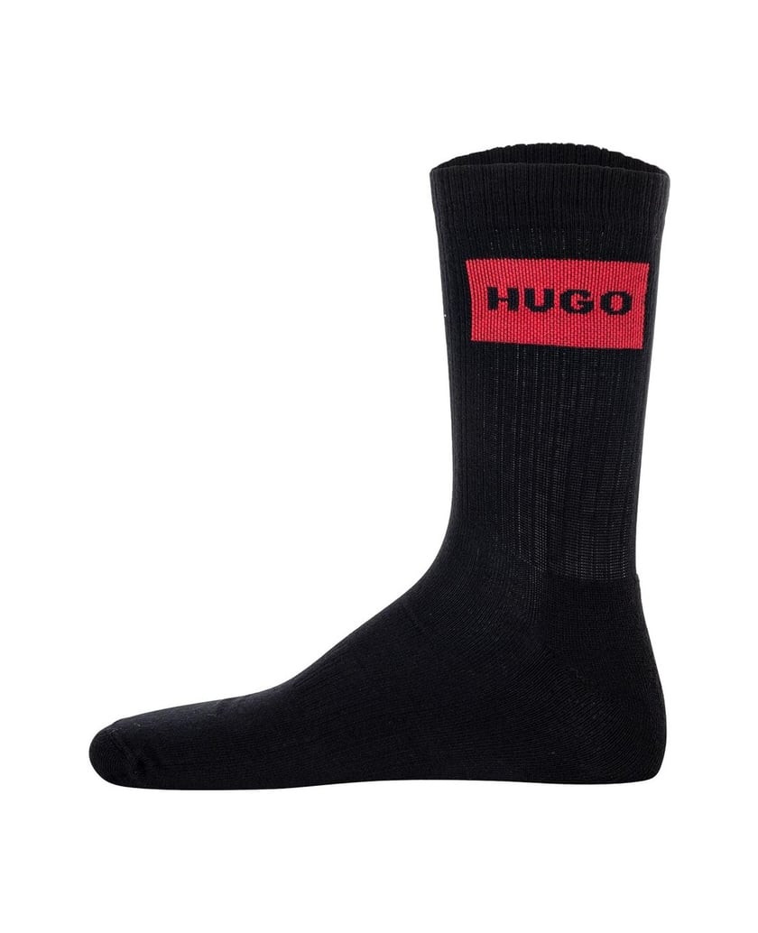 HUGO-Herren-Socken-6er-Pack-6P-QS-RIB-LABEL-CC-schwarz
