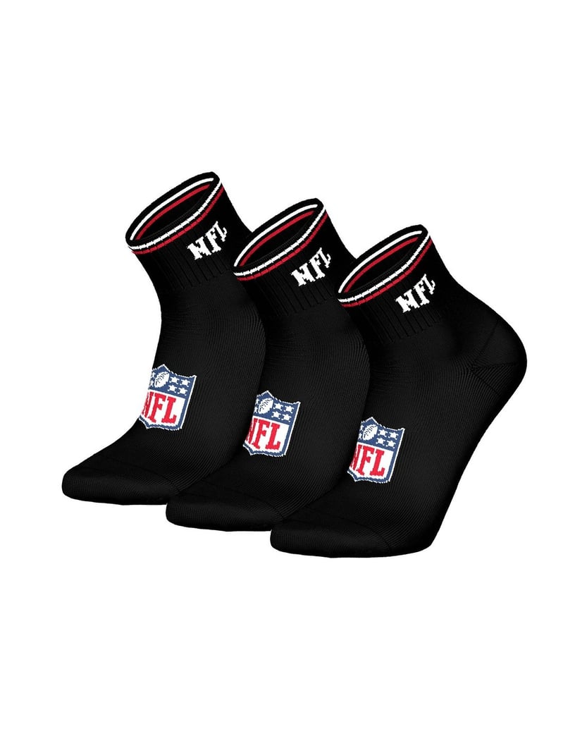 NFL-Unisex-Socken-3er-Pack-NFL-SHIELD-3Pack-Quarter-Socks-schwarz