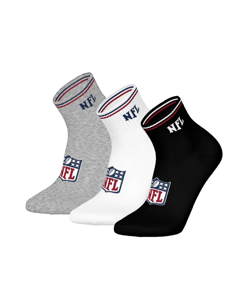 NFL-Unisex-Socken-3er-Pack-NFL-SHIELD-3Pack-Quarter-Socks-schwarz