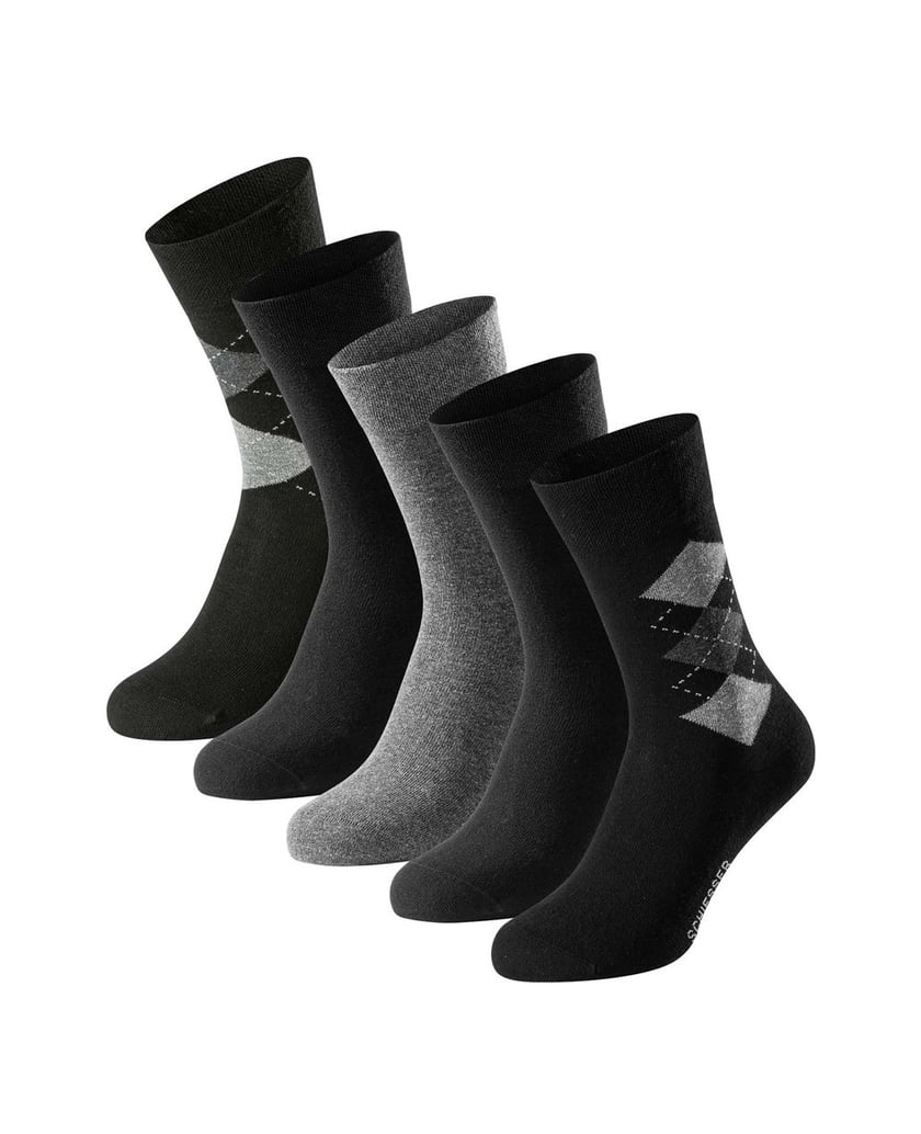 SCHIESSER-Herren-Socken-5er-Pack-Bluebird-schwarz-