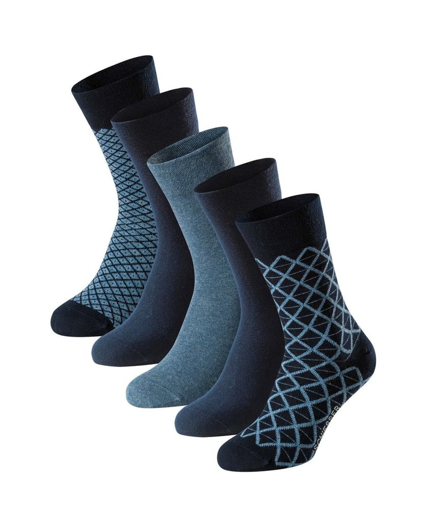 SCHIESSER-Herren-Socken-5er-Pack-Bluebird-schwarz-