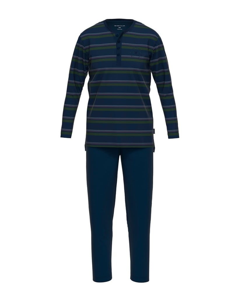 Tom-Tailor-Herren-Pyjama-Pyjama-lang-grün