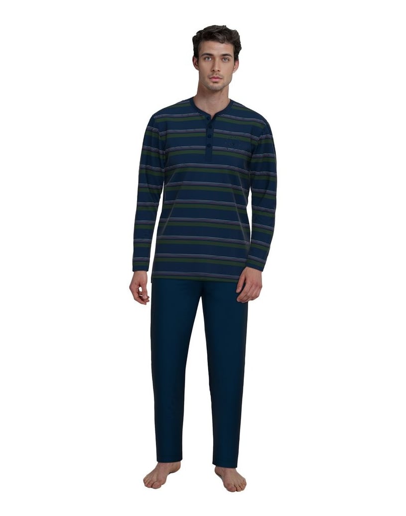 Tom-Tailor-Herren-Pyjama-Pyjama-lang-grün