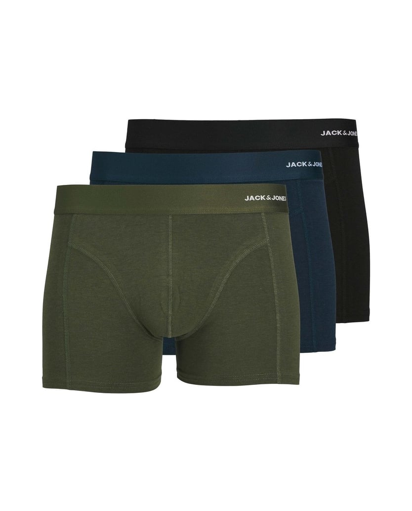 Jack-&-Jones-Herren-Boxershort-3er-Pack-JACBASIC-TRUNKS-3-PACK-schwarz