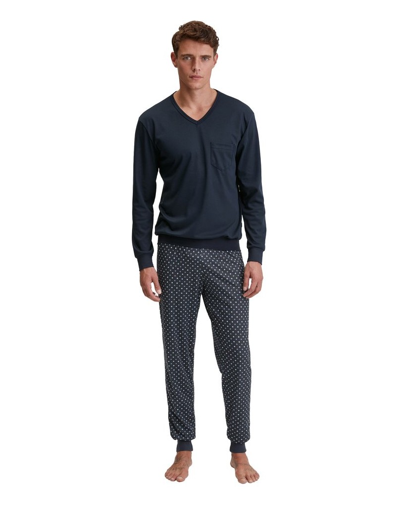 Calida-Herren-Pyjama-Relax-Streamline-Pyjama-blau-