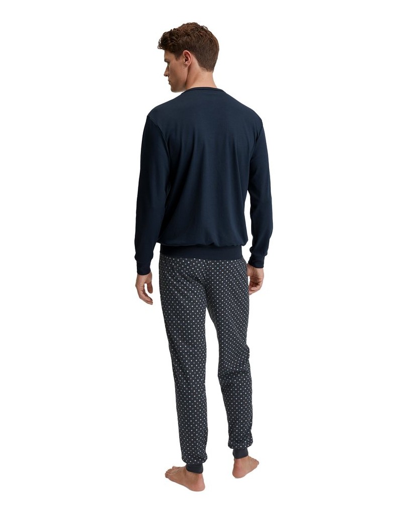 Calida-Herren-Pyjama-Relax-Streamline-Pyjama-blau-