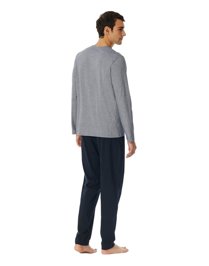 SCHIESSER-Herren-Pyjama-Casual-Essentials-grau