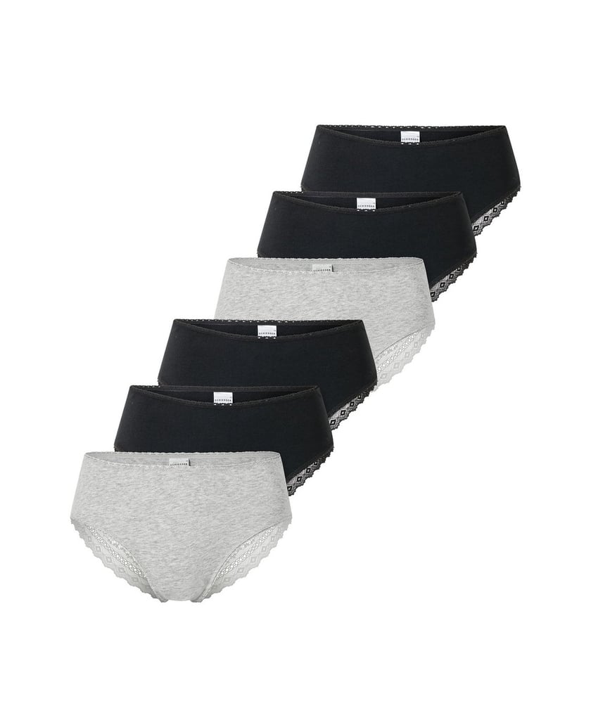 SCHIESSER-Damen-Slip-6er-Pack-schwarz
