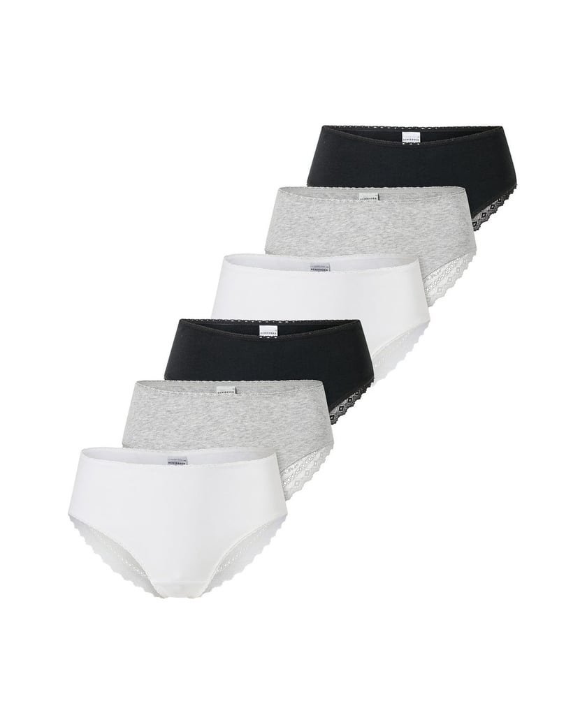 SCHIESSER-Damen-Slip-6er-Pack-schwarz