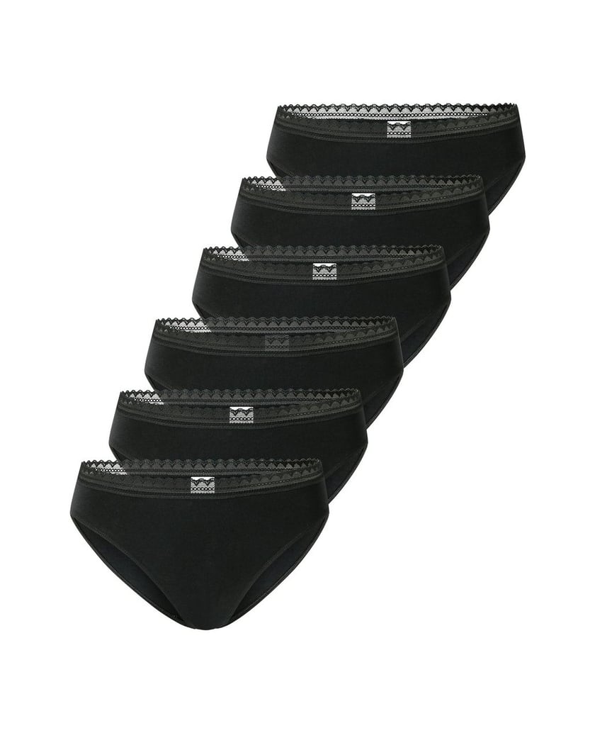 SCHIESSER-Damen-Slip-6er-Pack-schwarz