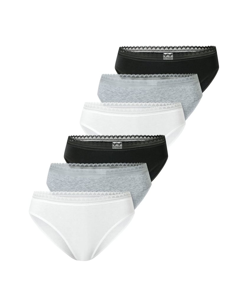 SCHIESSER-Damen-Slip-6er-Pack-schwarz