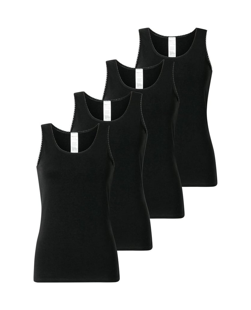SCHIESSER-Damen-Unterhemd-4er-Pack-schwarz
