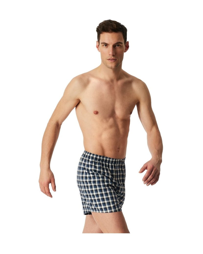 SCHIESSER-Herren-Web-Boxershorts-4er-Pack-blau-