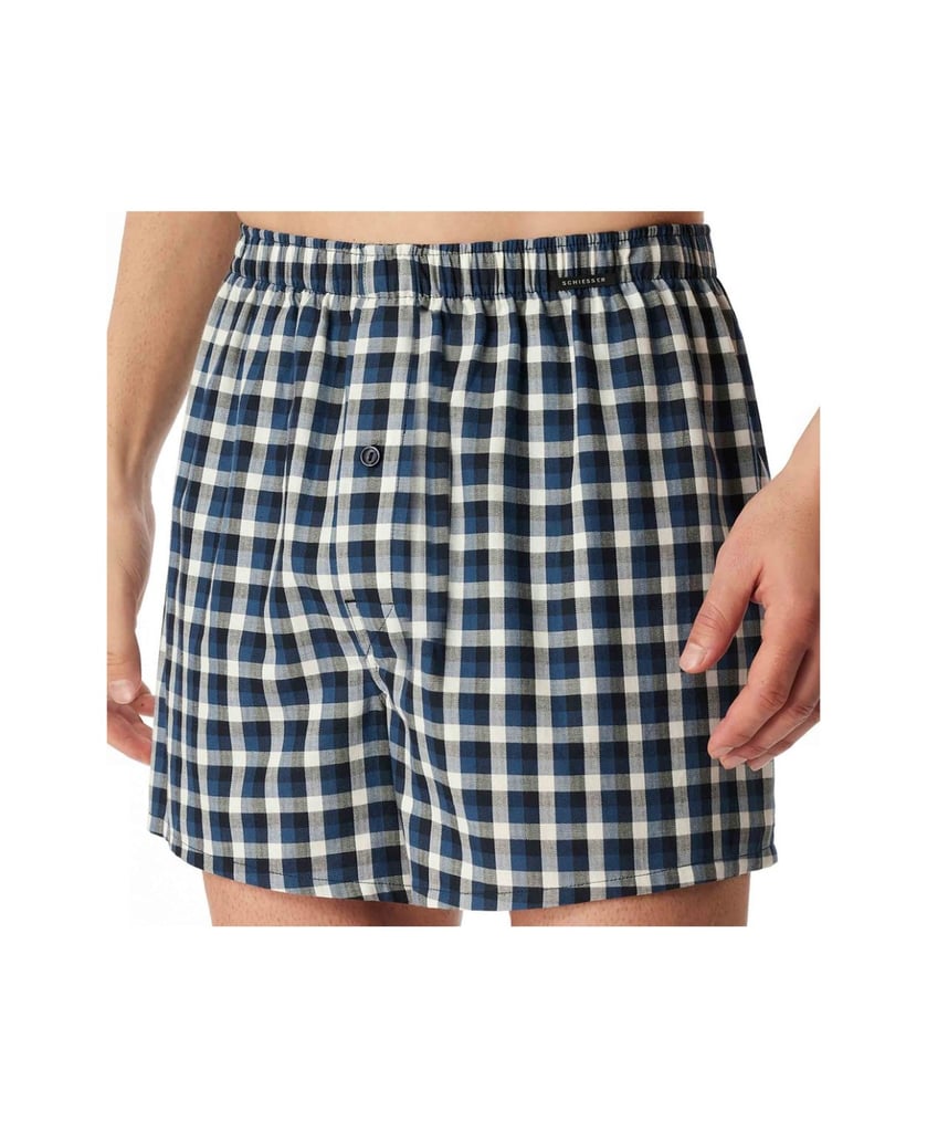 SCHIESSER-Herren-Web-Boxershorts-4er-Pack-blau-
