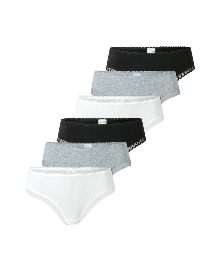 SCHIESSER-Damen-String-6er-Pack-schwarz
