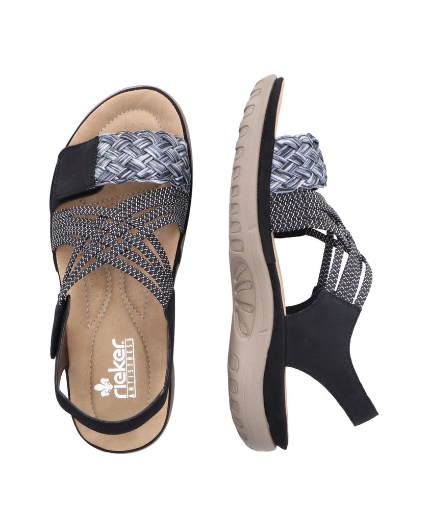 Rieker-Trekkingsandalen-64889-schwarz