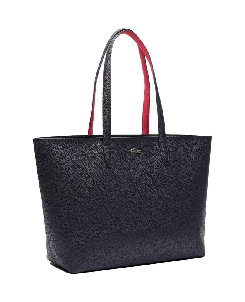 LACOSTE-Damen-Handtasche-Anna-Petit-Piqué-Zipped-Shopping-Bag-dunkelblau