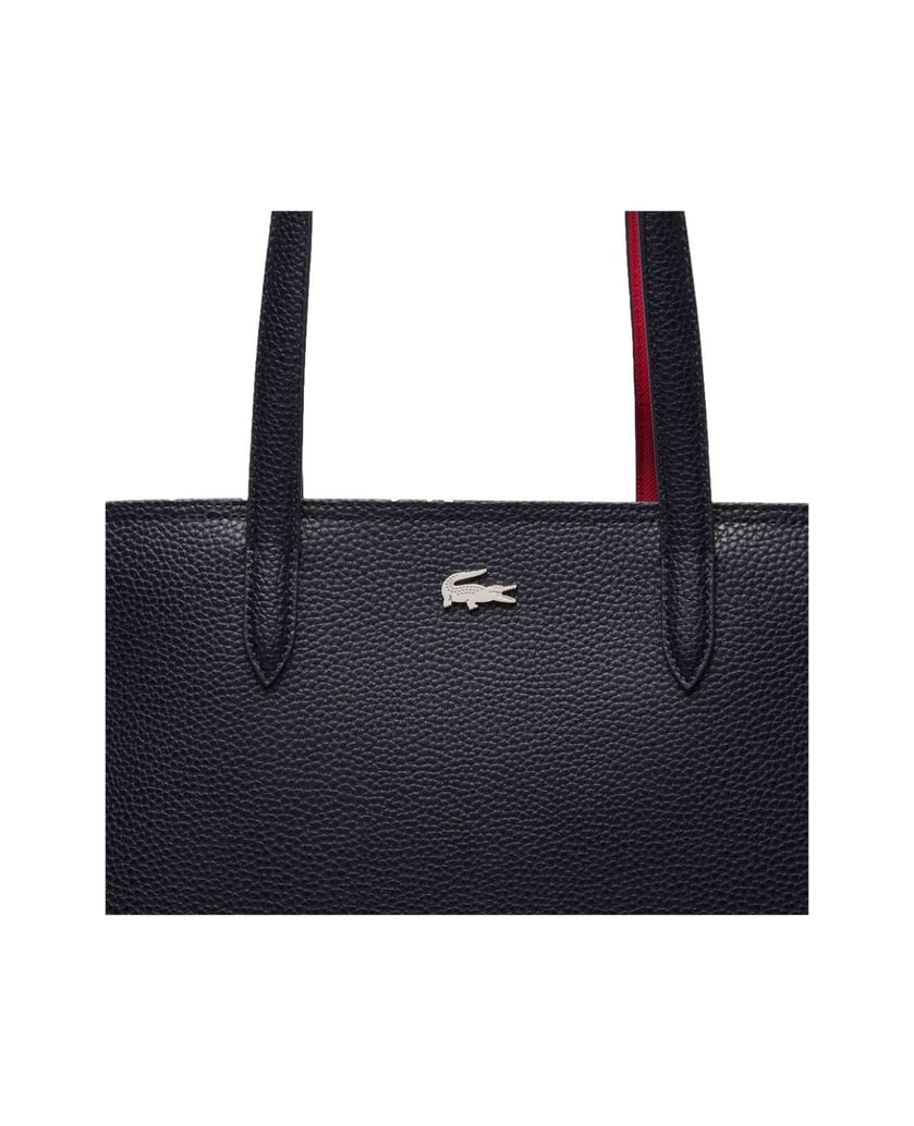 LACOSTE-Damen-Handtasche-Anna-Petit-Piqué-Zipped-Shopping-Bag-dunkelblau