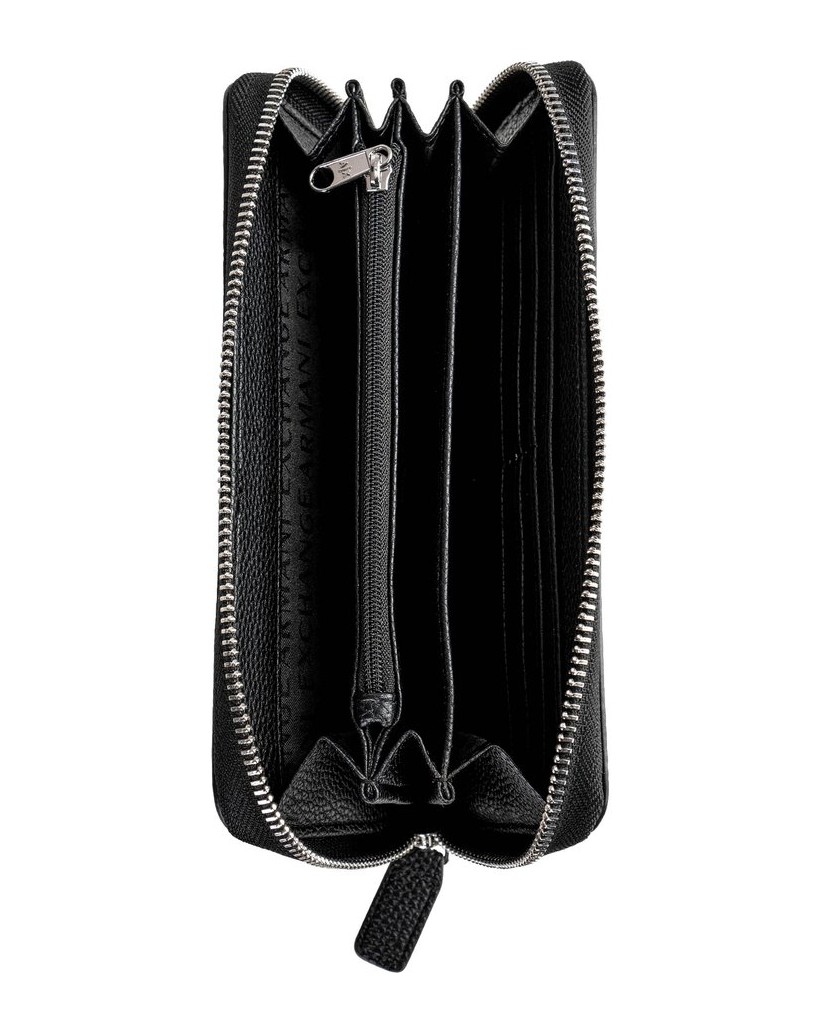 Armani-Exchange-Damen-Geldbörse-Wave-Zip-Around-schwarz