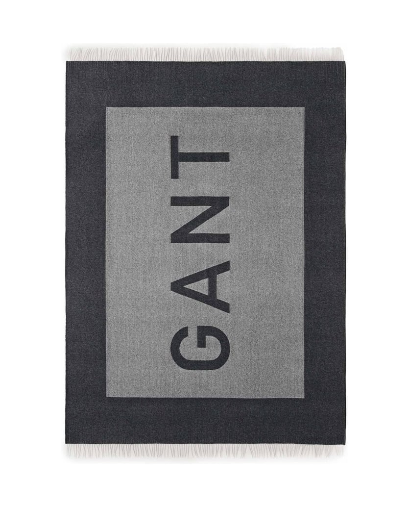 GANT-Unisex-Wohndecken-1er-Pack-LOGO-THROW-grau