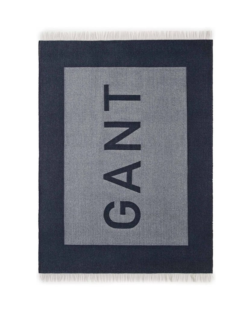 GANT-Unisex-Wohndecken-1er-Pack-LOGO-THROW-grau