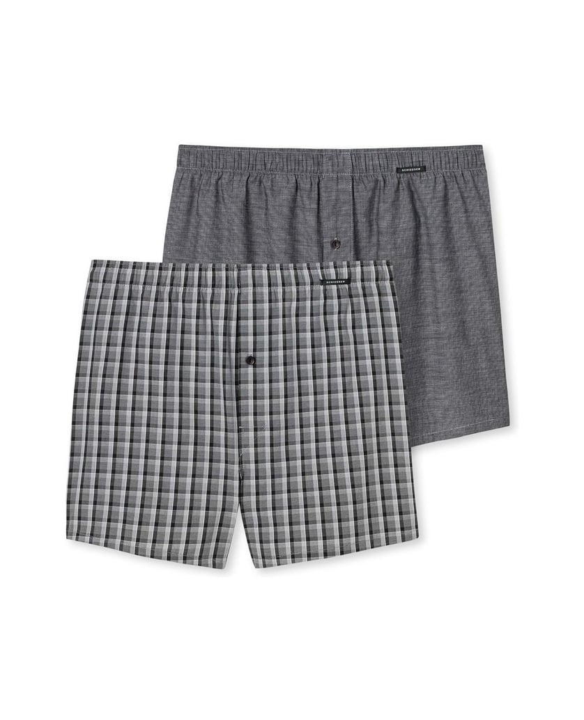 SCHIESSER-Herren-Web-Boxershorts-2er-Pack-grau