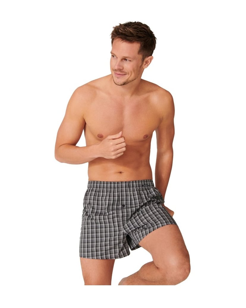 SCHIESSER-Herren-Web-Boxershorts-2er-Pack-grau
