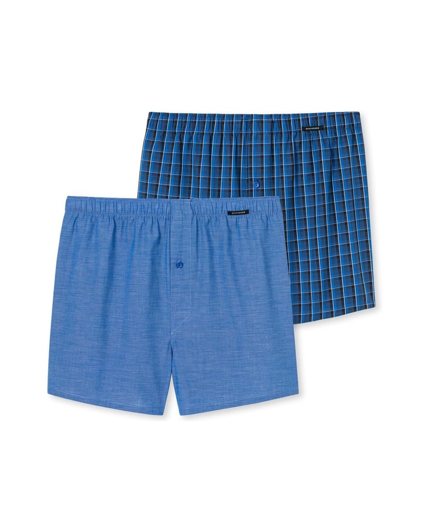 SCHIESSER-Herren-Web-Boxershorts-2er-Pack-grau