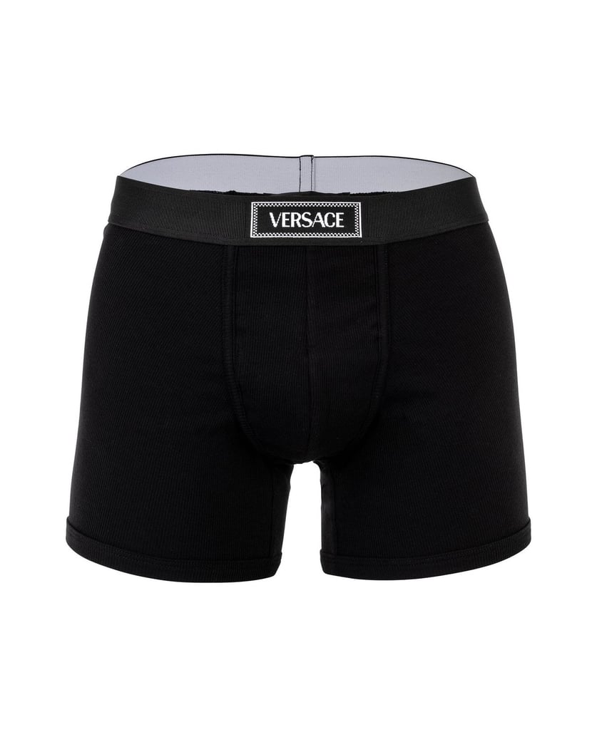 VERSACE-Herren-Boxershort-1er-Pack-TRUNK-TEX-RIBBED-COTTON-schwarz