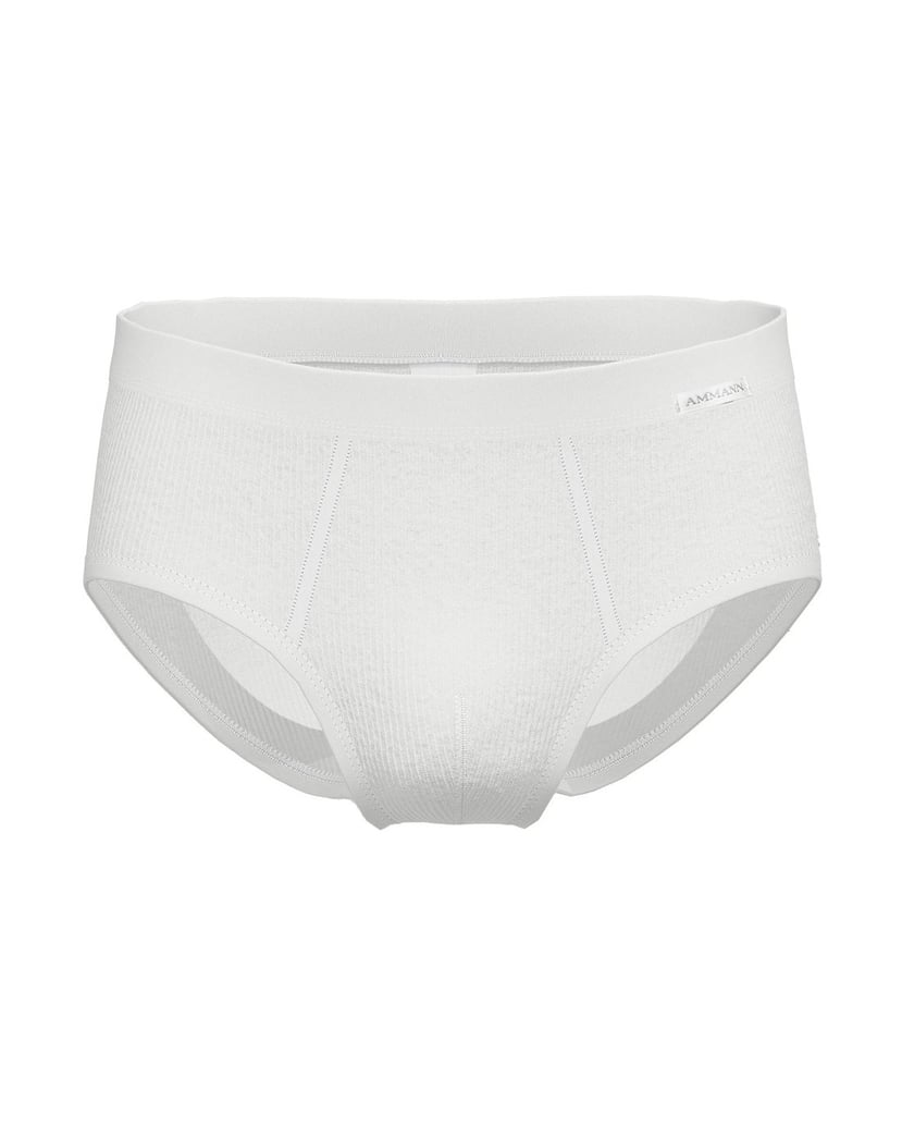 AMMANN-Herren-Slip-2er-Pack-Slips-Doppelripp-weiss