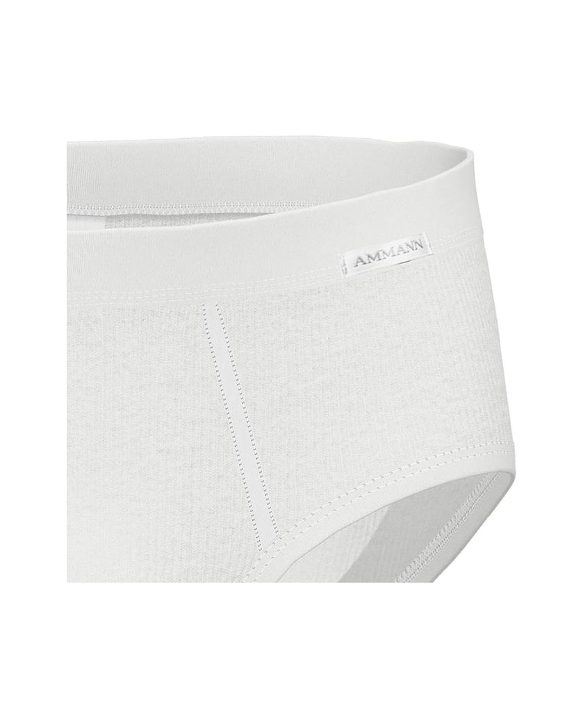 AMMANN-Herren-Slip-2er-Pack-Slips-Doppelripp-weiss