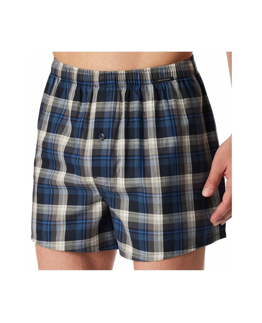 SCHIESSER-Herren-Web-Boxershorts-2er-Pack-blau-
