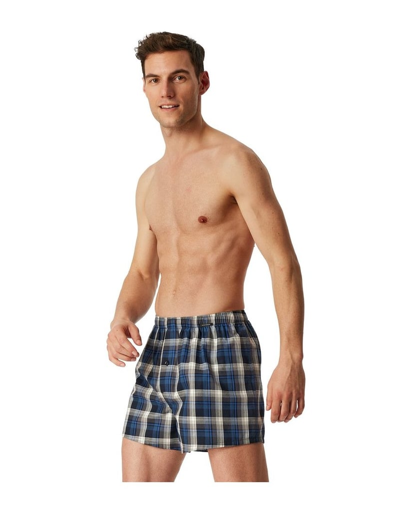 SCHIESSER-Herren-Web-Boxershorts-2er-Pack-blau-