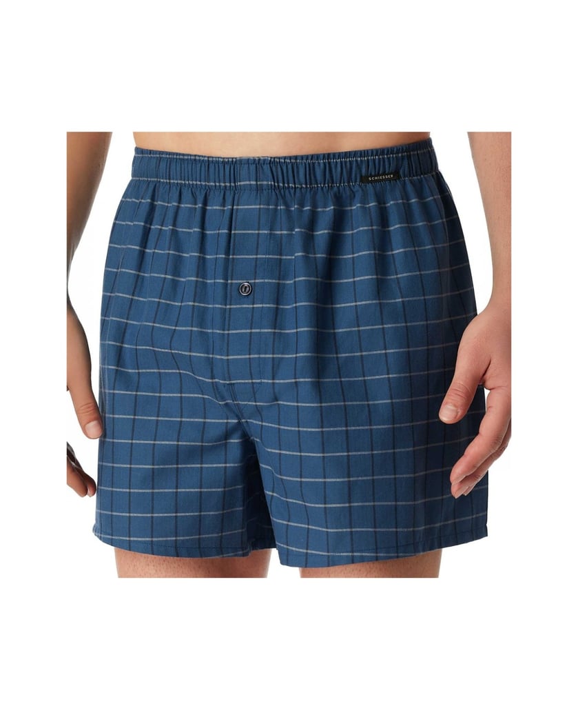 SCHIESSER-Herren-Web-Boxershorts-2er-Pack-blau-