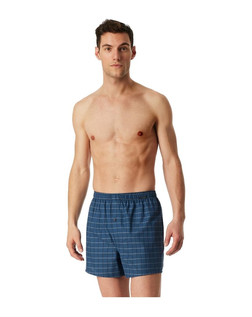 SCHIESSER-Herren-Web-Boxershorts-2er-Pack-blau-