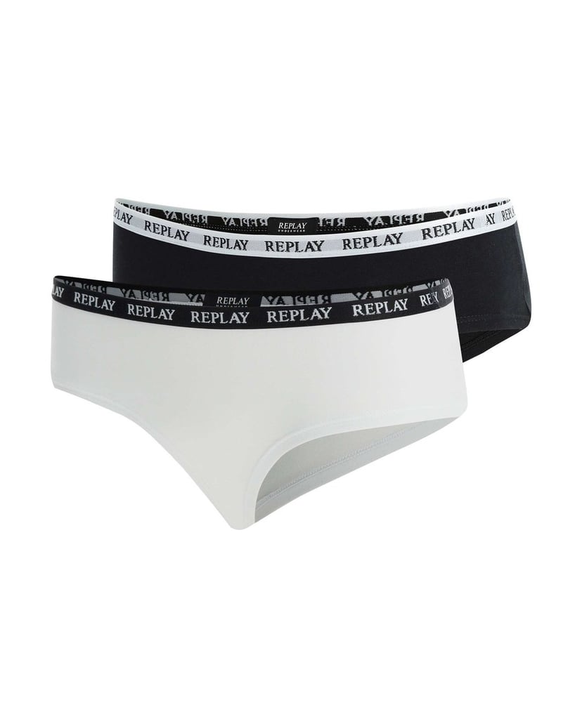 REPLAY-Damen-Panty-2er-Pack-REPLAY-LADY-CULOTTE--Style-1-T/C-2pcs-waterfall-pack-schwarz