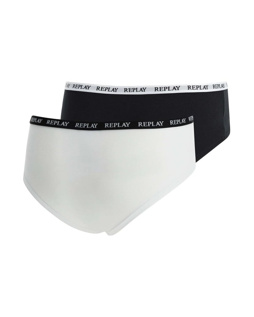 REPLAY-Damen-Panty-2er-Pack-REPLAY-LADY-CULOTTE--Style-1-T/C-2pcs-waterfall-pack-schwarz