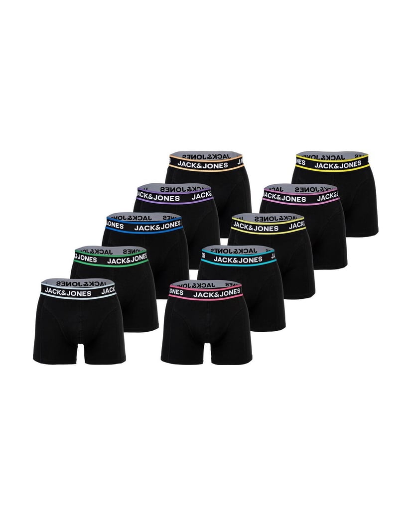 Jack-&-Jones-Herren-Boxershort-10er-Pack-JACLIMES-SOLID-TRUNKS-10-PACK-schwarz