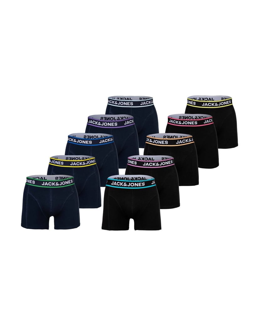 Jack-&-Jones-Herren-Boxershort-10er-Pack-JACLIMES-SOLID-TRUNKS-10-PACK-schwarz