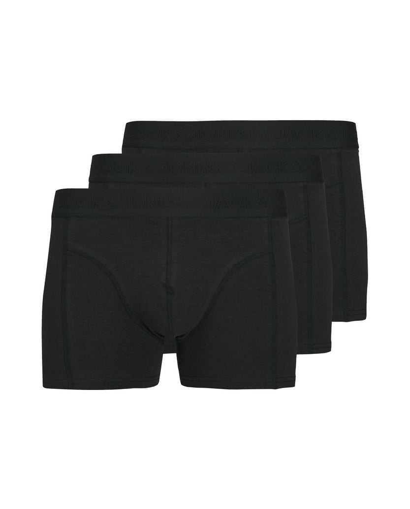 Jack-&-Jones-Herren-Boxershort-3er-Pack-JACORDINARY-TRUNKS-3-PACK-schwarz