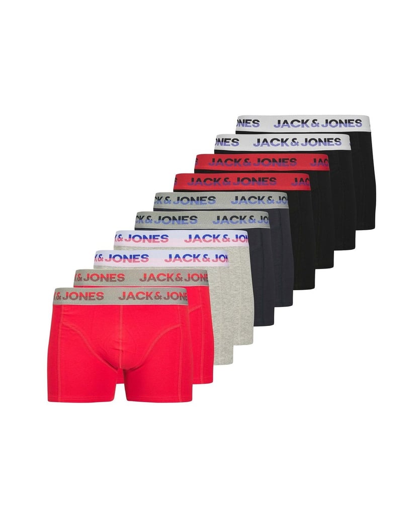 Jack-&-Jones-Herren-Boxershort-10er-Pack-JACJADON-SOLID-TRUNKS-10-PACK-mehrfarbig-