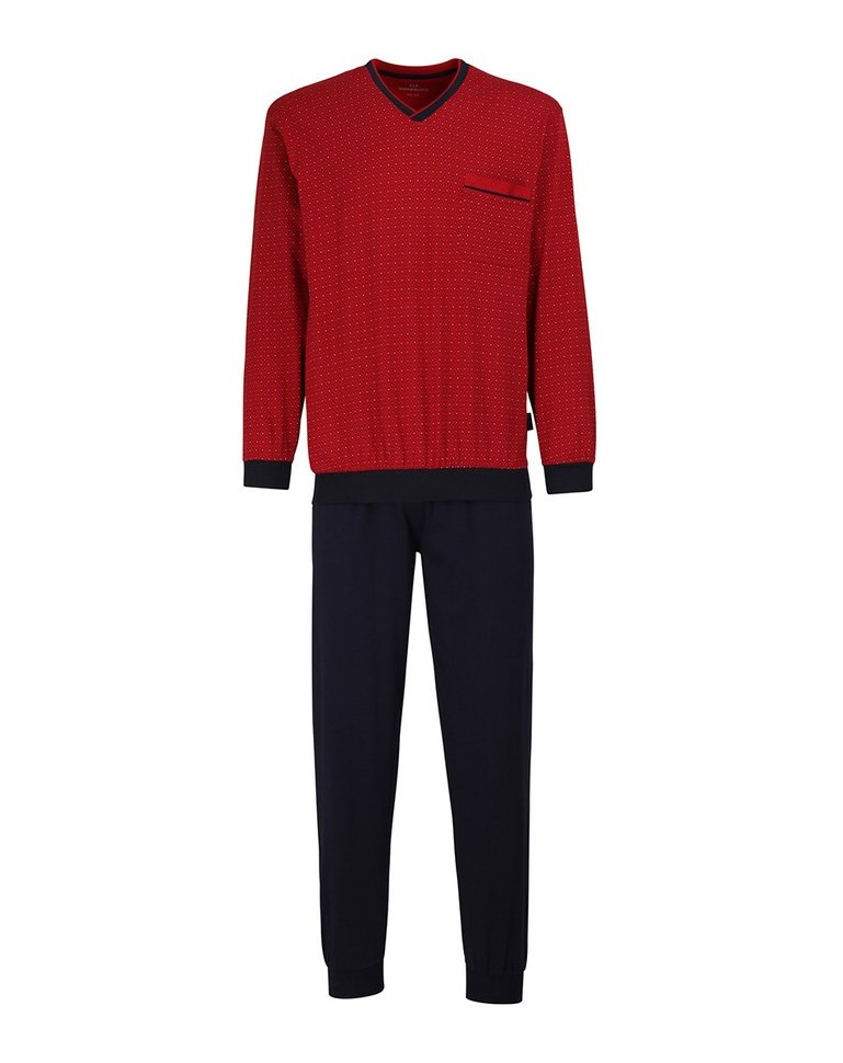 GÖTZBURG-Herren-Pyjama-bordeaux