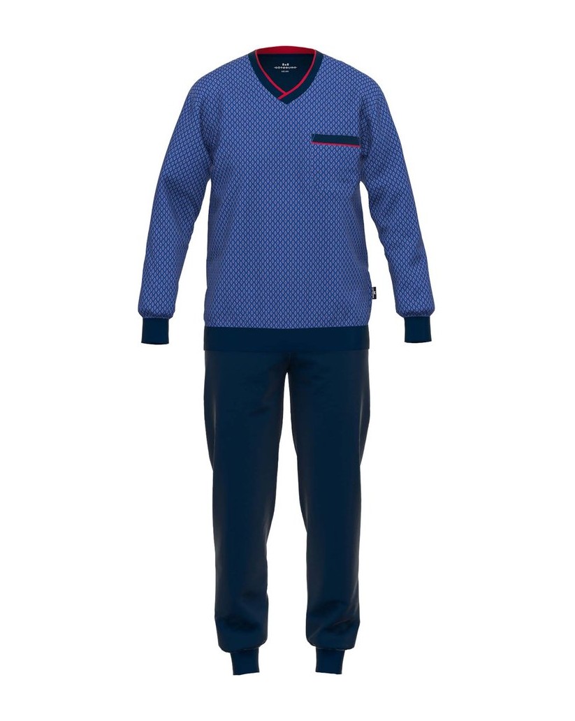 GÖTZBURG-Herren-Pyjama-bordeaux