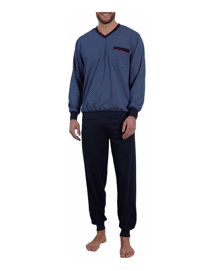 GÖTZBURG-Herren-Pyjama-bordeaux